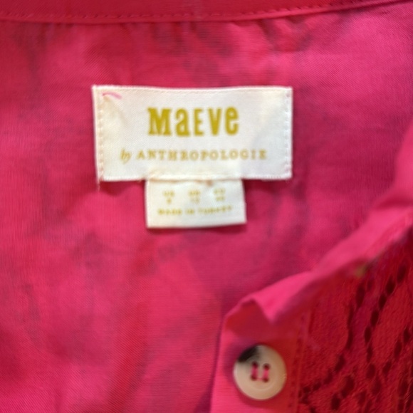 Mauve Anthropologie Pink Lace Button Up Sz 8 - Picture 10 of 10